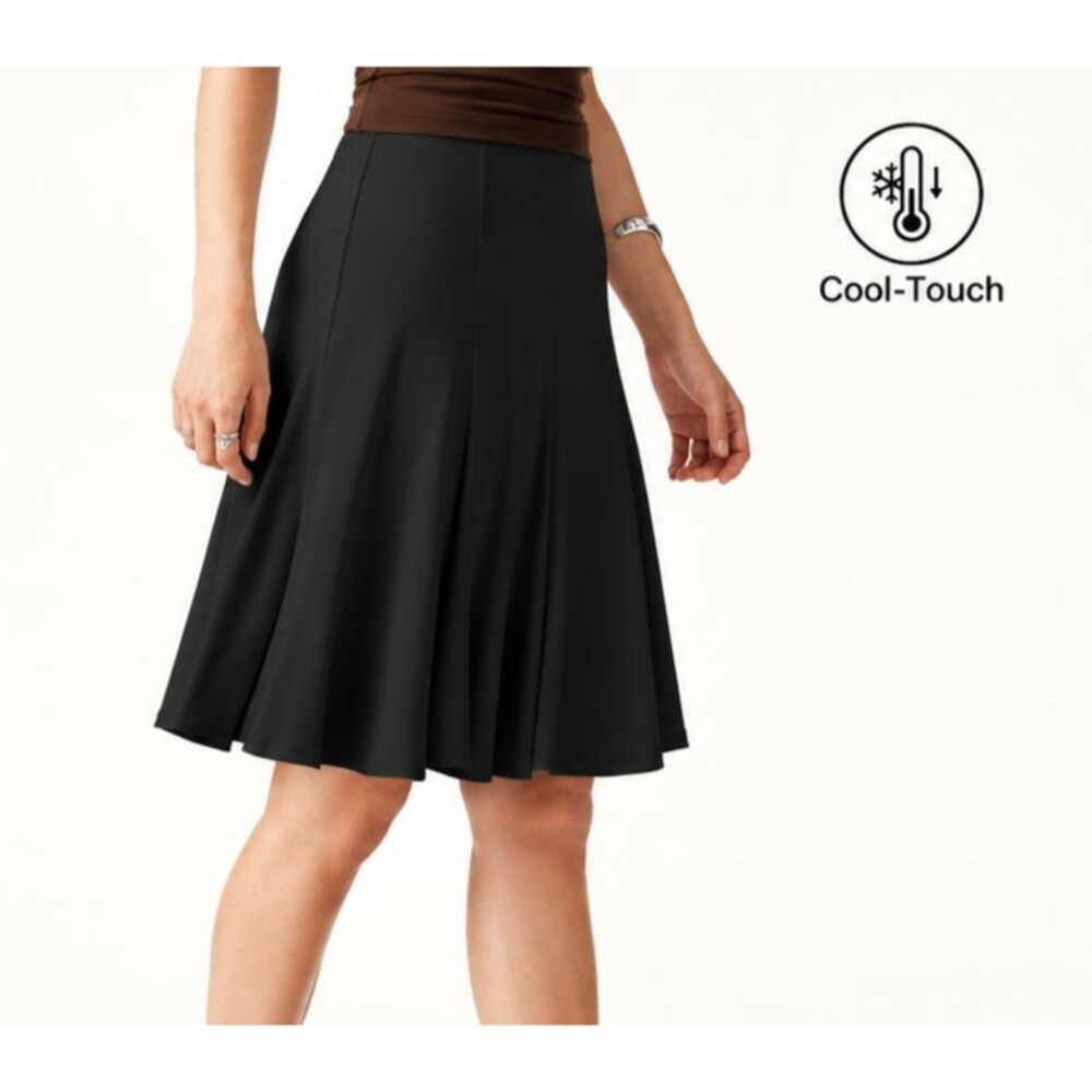 OGL Lyocell Mermaid Hem Knee-Length Pull On Skirt Black Size Small
